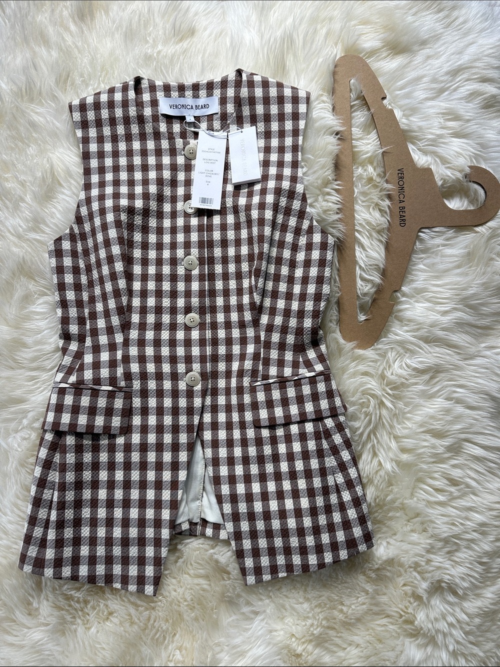 Veronica Beard Lois Vest Light Chickory/Dove